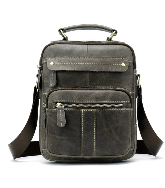Сумка чоловіча вертикальна шкіряна Vintage 20028 Сіра картинка, зображення, фото