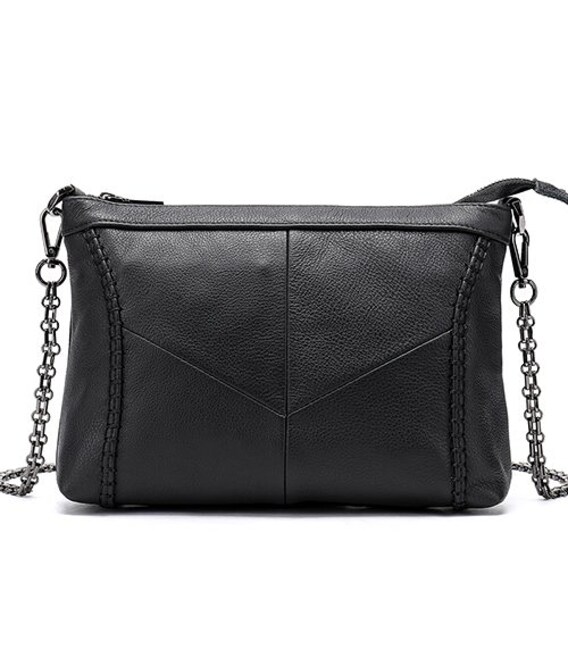 Сумка женская кожаная на одно отделение Vintage 20051 Черная фото, картинка, изображение