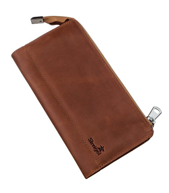 Клатч унісекс шкіряний вінтаж SHVIGEL 16190 Рудий картинка, зображення, фото