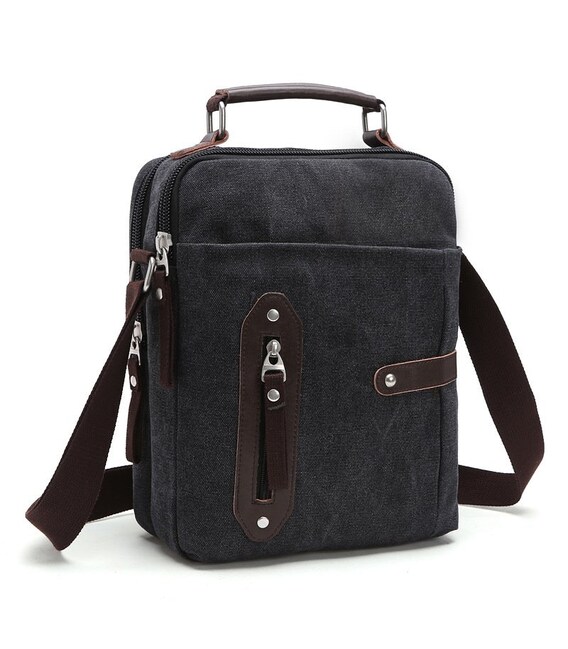 Сумка вертикальная текстильная Vintage 20079 Черная фото, картинка, изображение