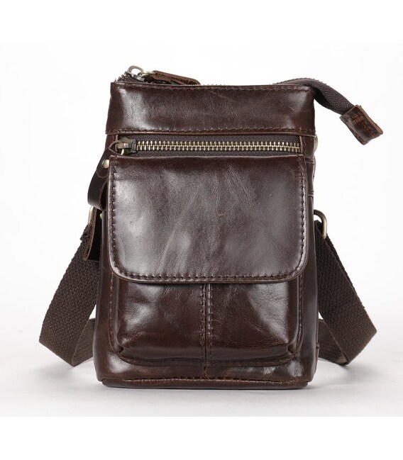 Сумка через плечо мужская Vintage 20097 Коричневая фото, картинка, изображение