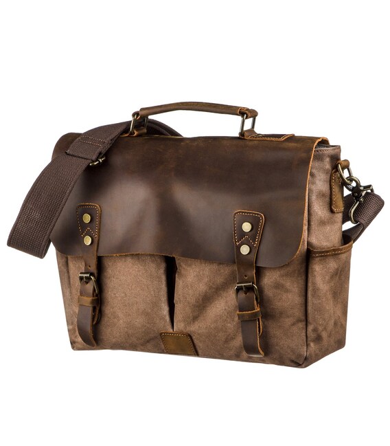 Солидный портфель на плечо Vintage 20119 Коричневый фото, картинка, изображение