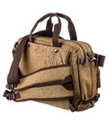 Текстильная сумка трансформер для ноутбука работы поездок и города Vintage 20146 Песочная фото, картинка, изображение