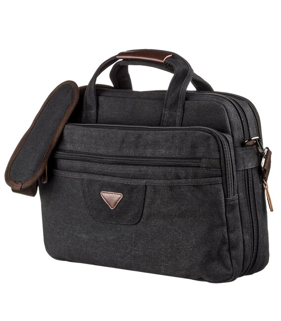 Сумка текстильна для ноутбука Vintage 20182 Чорна картинка, зображення, фото