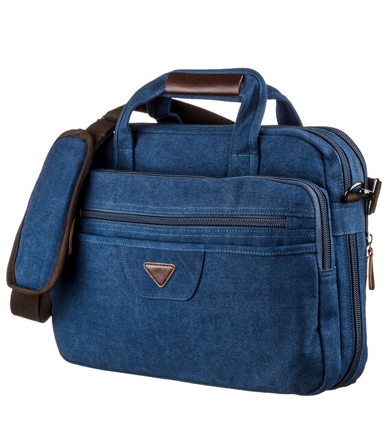 Сумка текстильная для ноутбука Vintage 20184 Cиняя фото, картинка, изображение