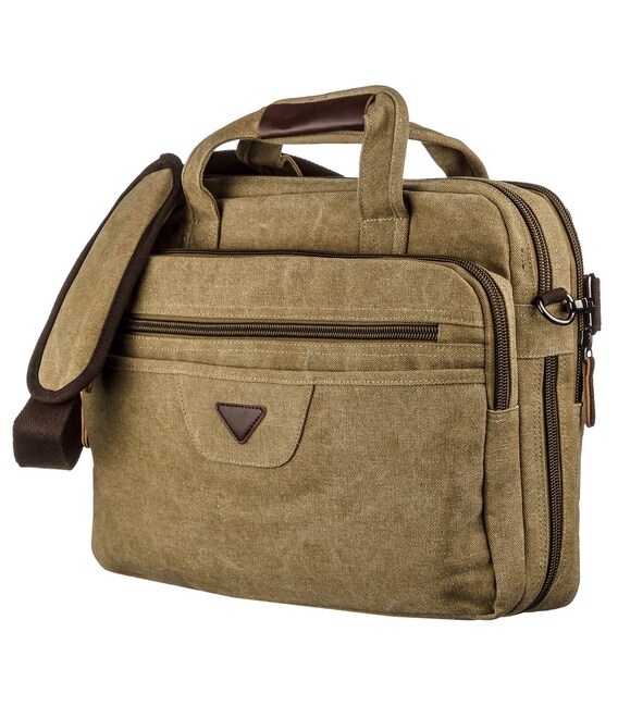 Сумка текстильна для ноутбука Vintage 20186 Хакі картинка, зображення, фото
