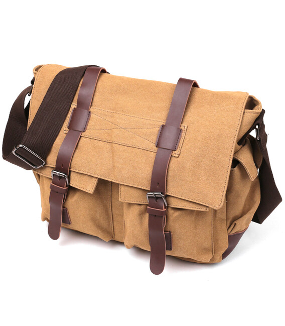 Сумка на плечо текстильная Vintage 20149 Песочная фото, картинка, изображение