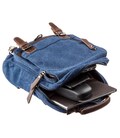 Мужская сумка рюкзак на одно плечо для документов и города Vintage 20139 Синяя фото, картинка, изображение