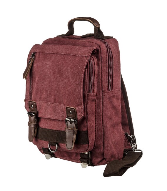 Сумка-рюкзак на одне плече Vintage 20140 Малинова картинка, зображення, фото