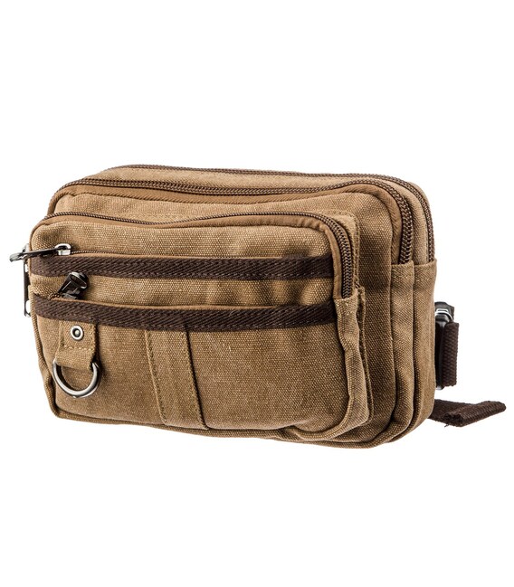 Бананка текстильная на пояс Vintage 20160 Коричневая фото, картинка, изображение