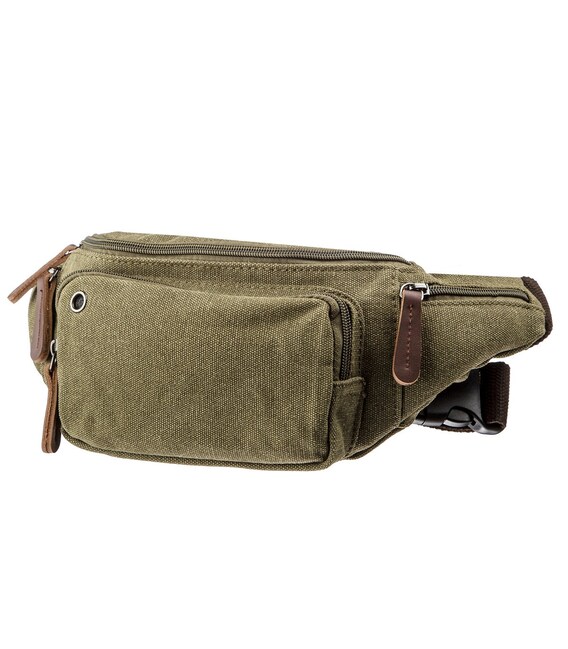Сумка поясная текстильная Vintage 20174 Оливковая фото, картинка, изображение