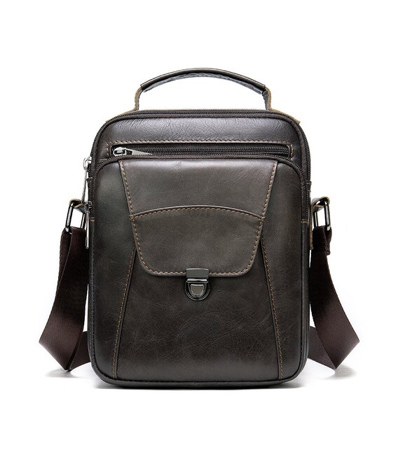 Сумка мужская из плотной кожи 14996 Vintage Коричневая фото, картинка, изображение