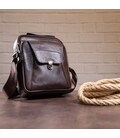 Сумка мужская из плотной кожи 14996 Vintage Коричневая картинка, изображение, фото