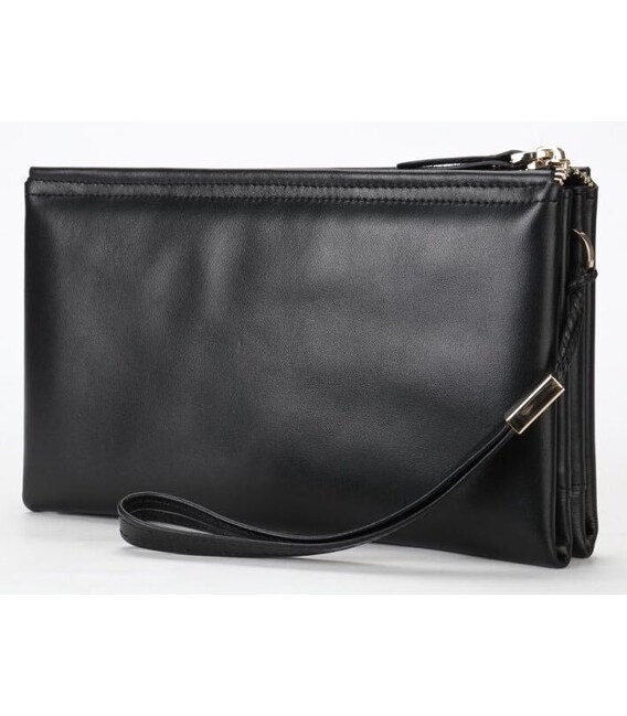 Мужская барсетка на запястье из кожи 20237 Vintage Черная фото, картинка, изображение