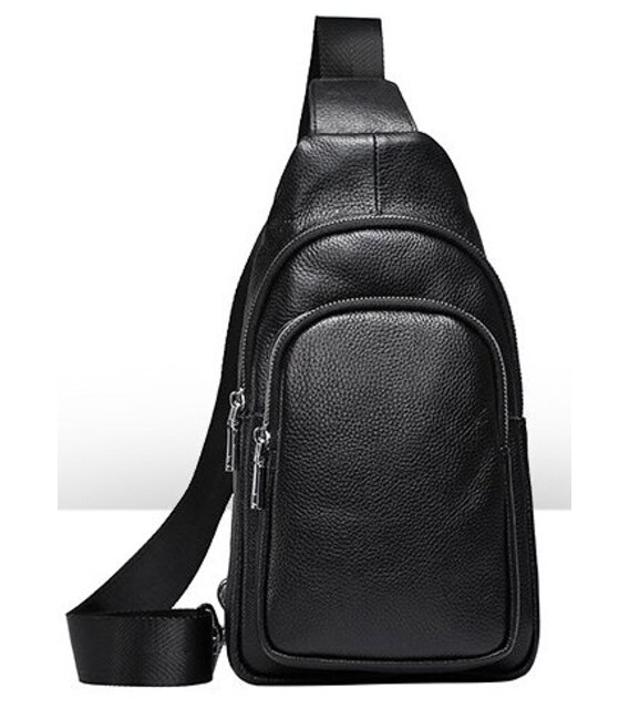 Сумка из зернистой кожи через плечо 20242 Vintage Черная фото, картинка, изображение