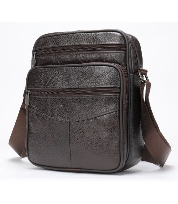 Мессенджер мужской кожаный 20346 Vintage Коричневый фото, картинка, изображение