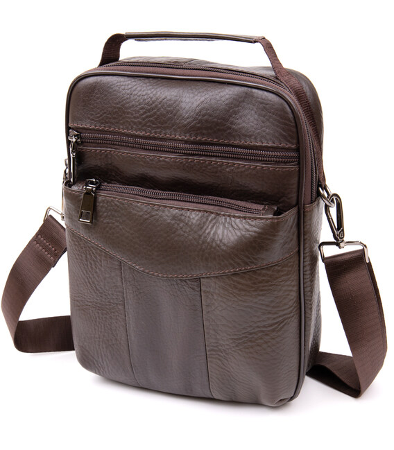 Мессенджер мужской вертикальный Vintage 20394 Коричневый фото, картинка, изображение