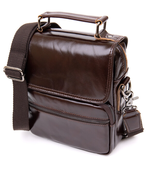 Сумка мужская мессенджер Vintage 20412 Коричневая фото, картинка, изображение