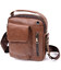 Мессенджер с отверстием для наушников мужской Vintage 20414 Коричневый фото, картинка, изображение
