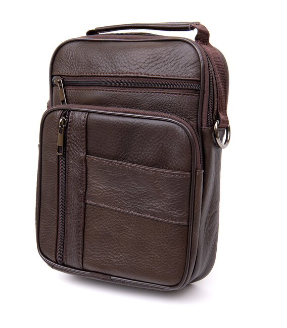 Мессенджер мужской вертикальный Vintage 20436 Коричневый фото, картинка, изображение
