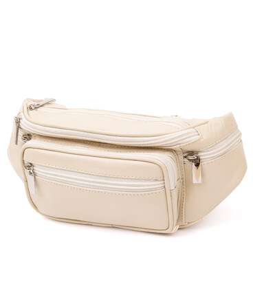 Поясная сумка бананка для города поездок и повседневного использования Vintage 20440 Белая фото, картинка, изображение