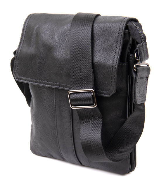 Сумка мужская почтальонка Vintage 20442 Черная фото, картинка, изображение