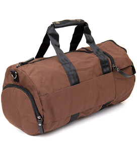 Текстильная дорожная сумка для поездок спорта и путешествий Vintage 20643 Коричневая фото, картинка, изображение