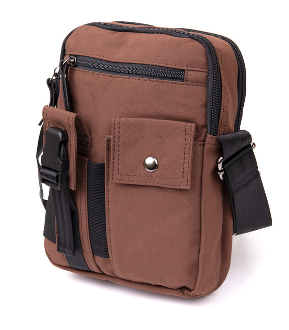 Текстильная сумка через плечо для документов и города Vintage 20661 Коричневая фото, картинка, изображение