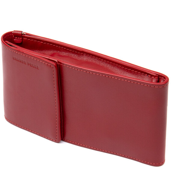 Женская кожаная сумка-кошелек GRANDE PELLE 11441 Красный фото, картинка, изображение