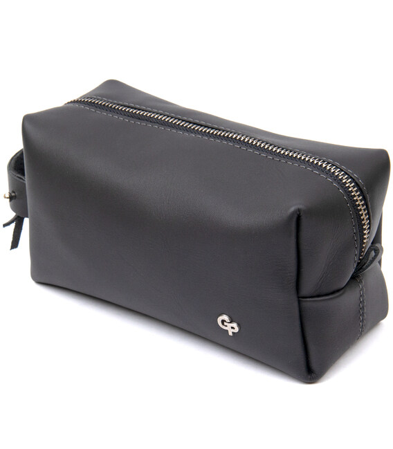 Матовый мужской кожаный несессер GRANDE PELLE 11509 Черный фото, картинка, изображение