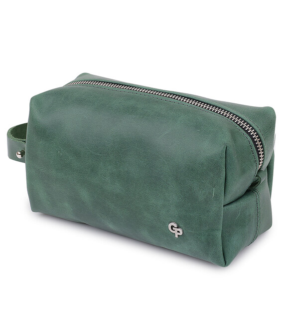 Шкіряна косметичка унісекс GRANDE PELLE 11572 Зелений картинка, зображення, фото