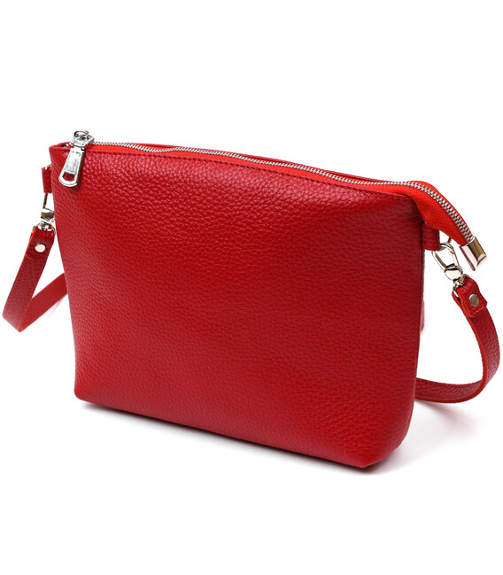 Женская сумка кросс-боди из натуральной кожи Shvigel 16342 Красный фото, картинка, изображение