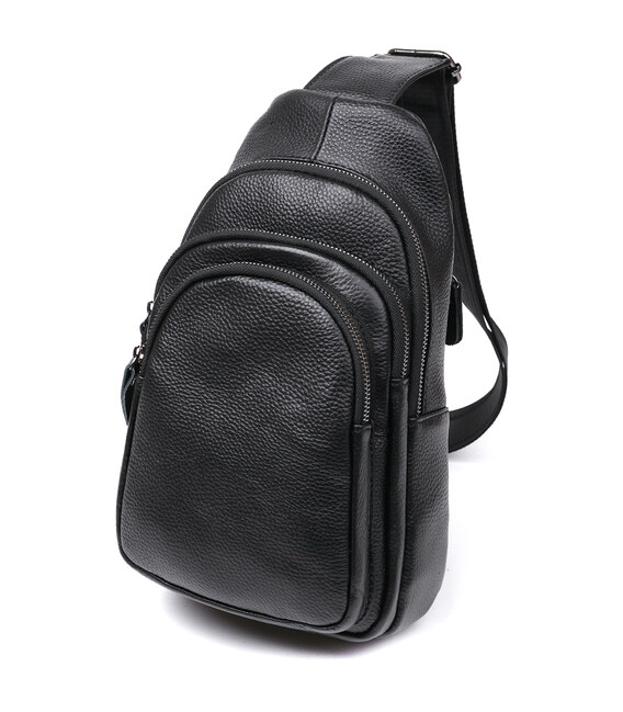 Компактная кожаная мужская сумка через плечо Vintage 20684 Черный фото, картинка, изображение