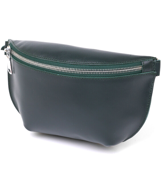 Кожаная женская сумка на пояс Shvigel 16390 Зеленый фото, картинка, изображение