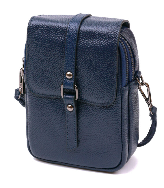 Сумка чоловіча зі шкіри Vintage 20694 Синій картинка, зображення, фото