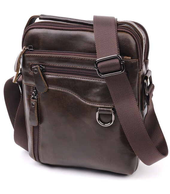 Практичная мужская сумка Vintage 20824 кожаная Коричневый фото, картинка, изображение