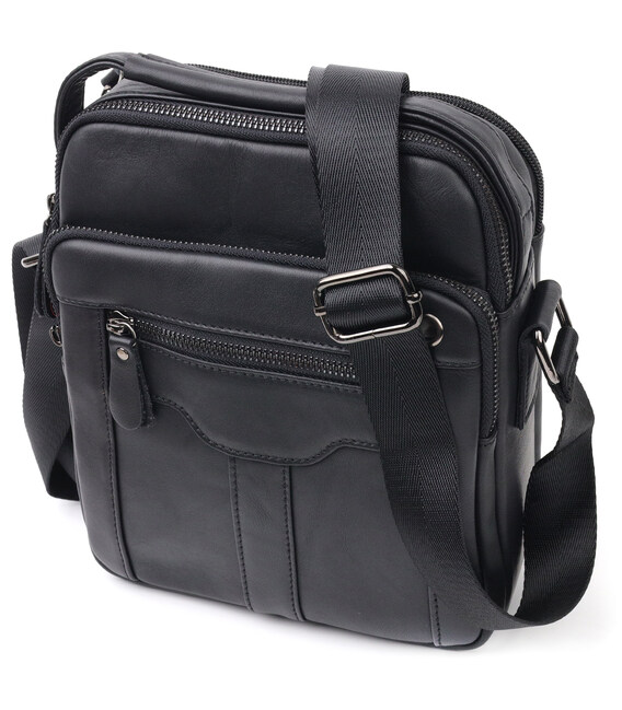 Сумка мужская Vintage 20826 кожаная Черный фото, картинка, изображение