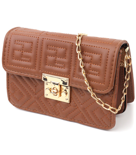 Компактная женская сумка из экокожи на плечо Vintage 18705 Коричневый фото, картинка, изображение