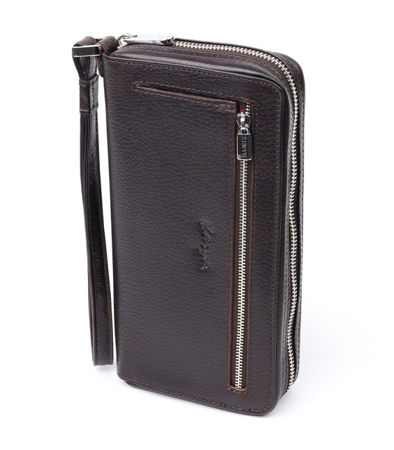 Отличный мужской клатч KARYA 20908 кожаный Коричневый фото, картинка, изображение