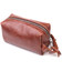 Косметичка не большого размера из гладкой кожи на молнии Сердце GRANDE PELLE 16762 Светло-коричневая фото, картинка, изображение