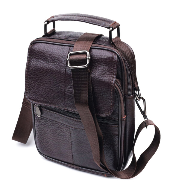 Качественный мужской месенджер из натуральной кожи Vintage 21304 Коричневый фото, картинка, изображение