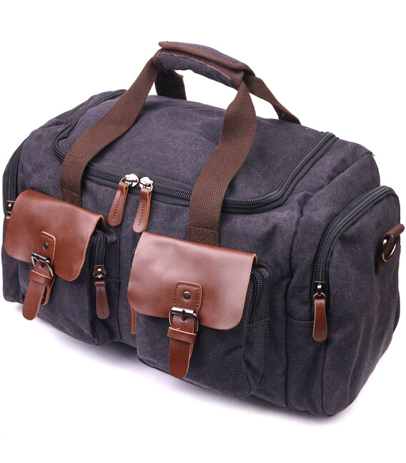 Велика дорожня сумка текстильна 21237 Vintage Чорна картинка, зображення, фото