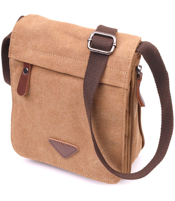 Функциональная мужская сумка из текстиля 21268 Vintage Коричневая фото, картинка, изображение