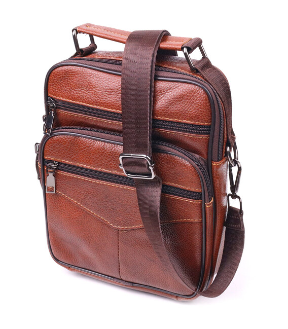 Відмінна чоловіча сумка з ручкою шкіряна 21277 Vintage Руда картинка, зображення, фото