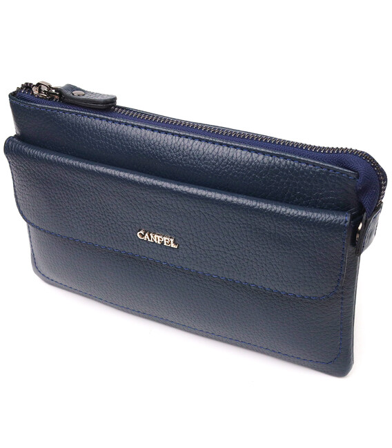 Оригінальний чоловічий клатч із натуральної шкіри CANPELLINI 21545 Синій картинка, зображення, фото