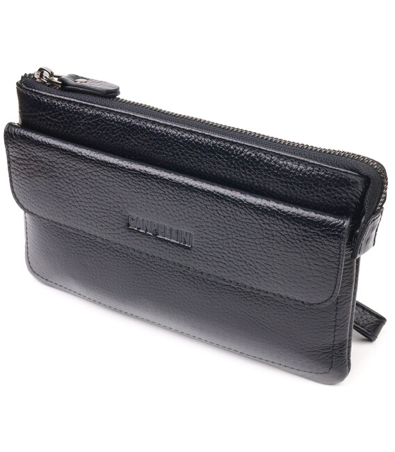 Стильний клатч для чоловіків із натуральної шкіри CANPELLINI 21546 Чорний картинка, зображення, фото