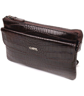 Мужской кожаный клатч для документов и города CANPELLINI 21547 Коричневый фото, картинка, изображение