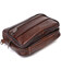 Чоловіча горизонтальна поясна сумка з натуральної шкіри 21486 Vintage Коричнева картинка, зображення, фото