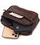 Мужская горизонтальная поясная сумка из натуральной кожи 21486 Vintage Коричневая фото, картинка, изображение