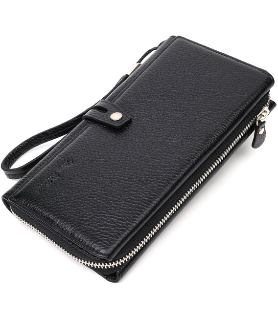 Вместительный клатч с двумя блоками для кредитных карт из натуральной кожи Tony Bellucci 21984 Черный фото, картинка, изображени